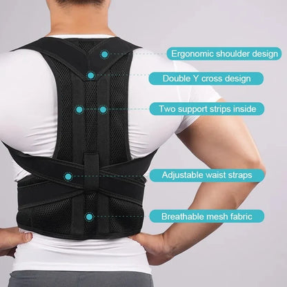 Adjustable Back Posture Corrector Brace – Upper & Lower Back Support for Everyday Posture