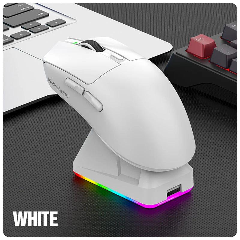 Lightweight Wireless Gaming Mouse with Magnetic Charging Dock
