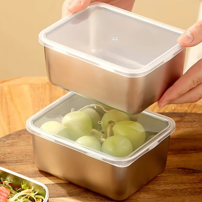 6-Piece Stainless Steel Container Set – Leak-Resistant Stackable Meal Prep Containers
