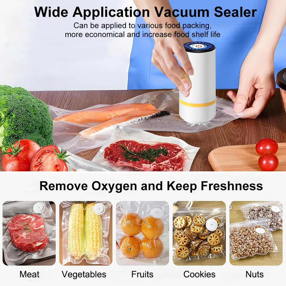 Rechargeable Mini Vacuum Sealer Pump – Portable Food Storage Air Extractor