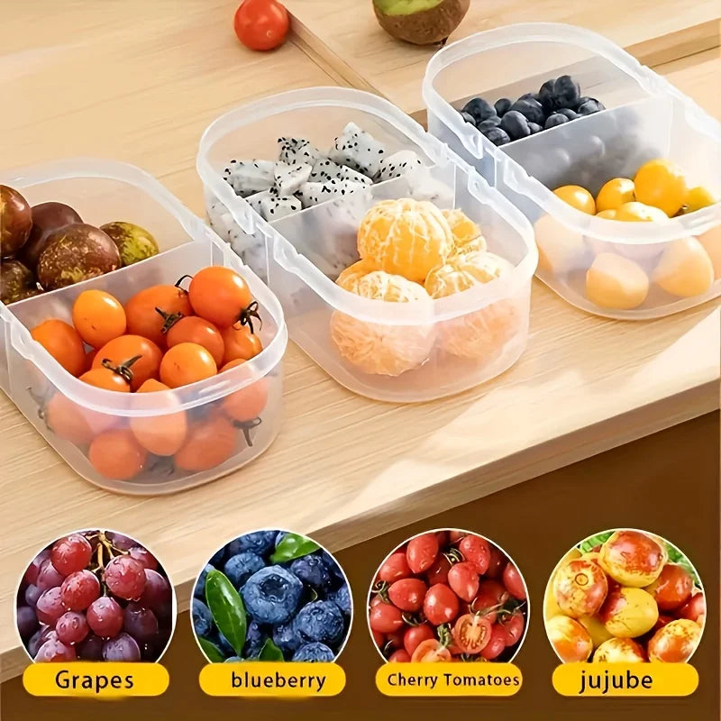 Dual Compartment Food Storage Container – Reusable Sealed Snack, Herb & Spice Box