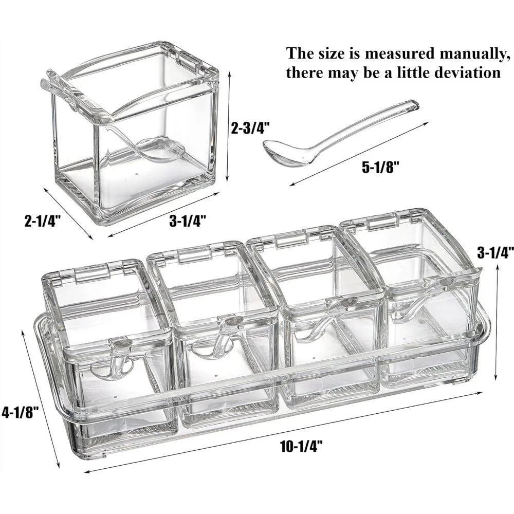 Glass Style Seasoning Jar Set – Spice & Condiment Storage Containers