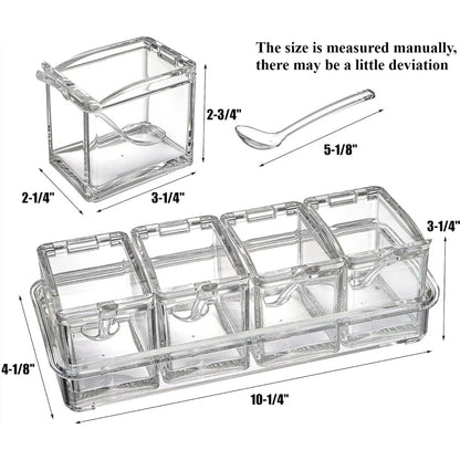 Glass Style Seasoning Jar Set – Spice & Condiment Storage Containers