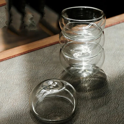 Double Wall Glass Tea Cups – 2 or 6 Piece Borosilicate Cup Set