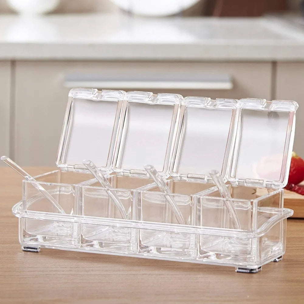 Glass Style Seasoning Jar Set – Spice & Condiment Storage Containers