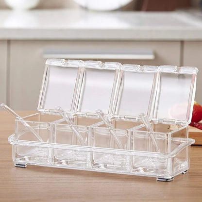 Glass Style Seasoning Jar Set – Spice & Condiment Storage Containers