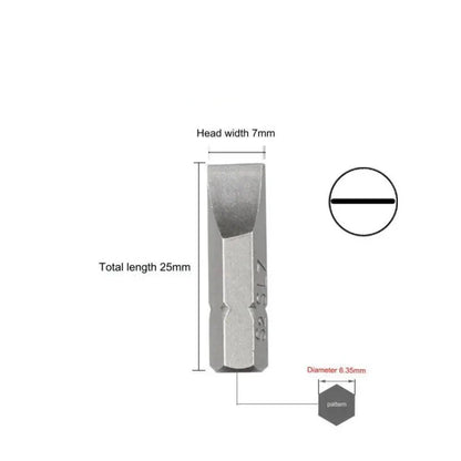 S2 Steel Slotted Screwdriver Bits Set – 1/4" Shank (6 different types available)