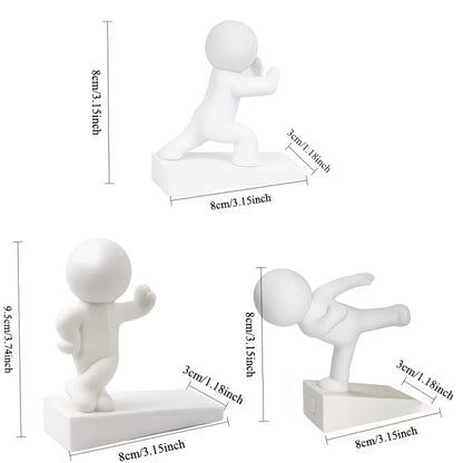 Cute Little Person Door Stopper – Decorative Anti-Slip Door Wedge (1 or 3 Pack)