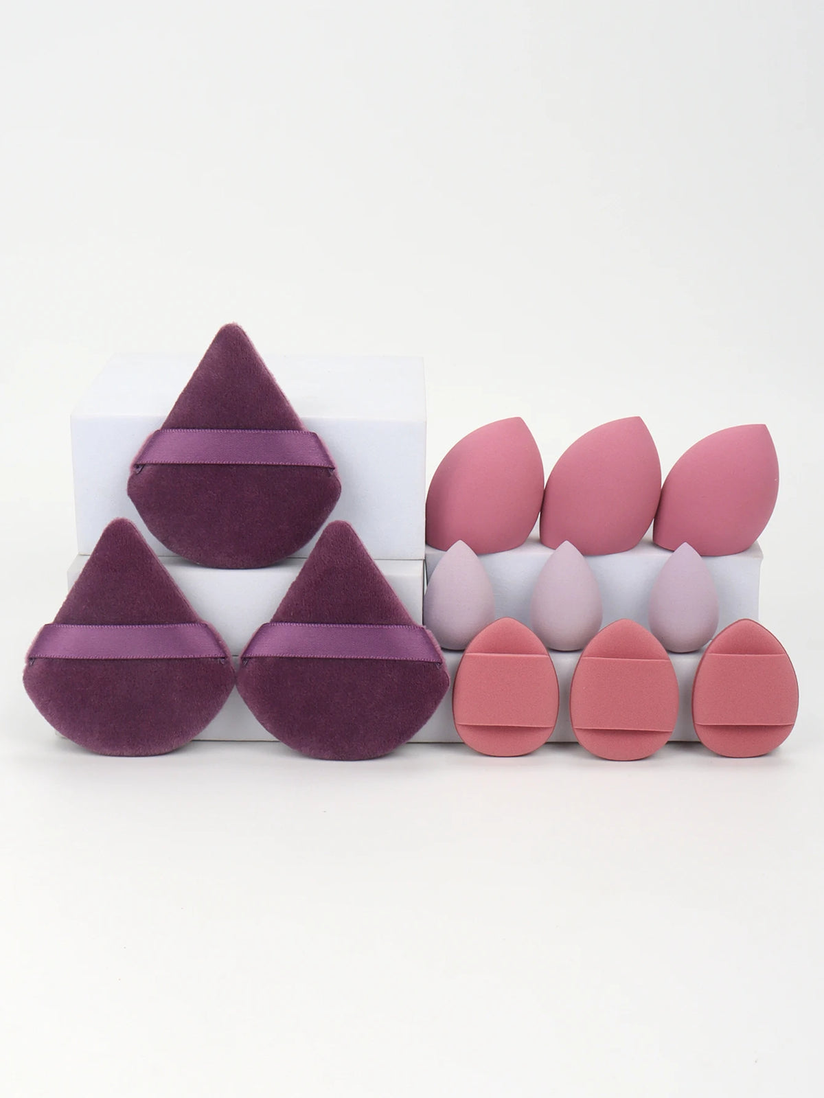 12-Piece Makeup Sponge & Powder Puff Set – Beauty Blenders, Cushion Puffs & Mini Makeup Sponges