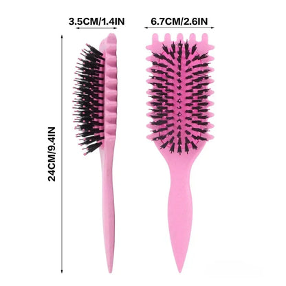 Curly Hair Styling Brush – Nylon Bristle Detangling & Curl Defining Brush