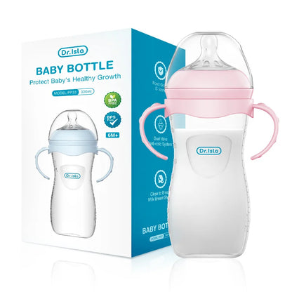 Baby Feeding Bottle (150/240/330ml) – BPA-Free Anti-Colic Bottle with Handles