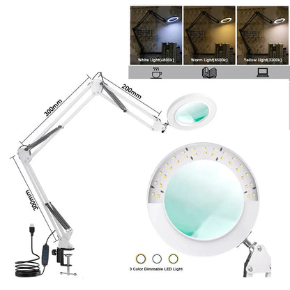 72LED 8X/10X USB Magnifying Glass with 3 Colours Light (10 different variants available)