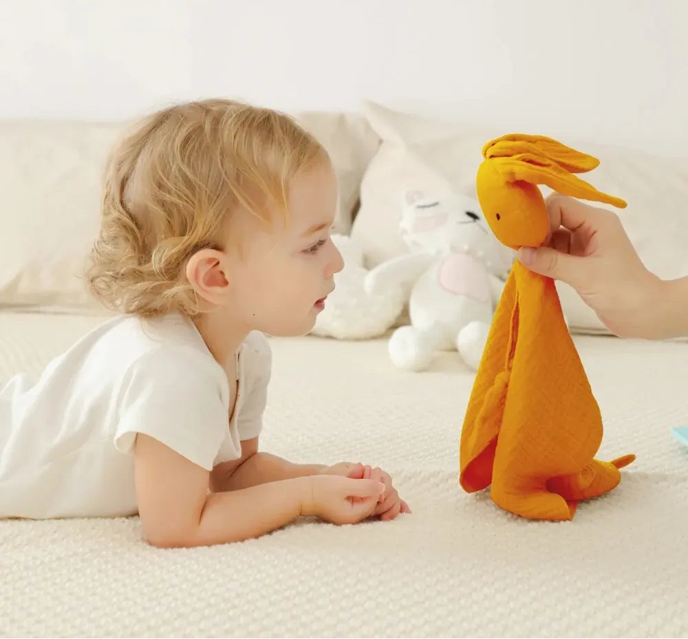 Cotton Muslin Baby Comforter – Soft Newborn Security Blanket & Cuddle Toy