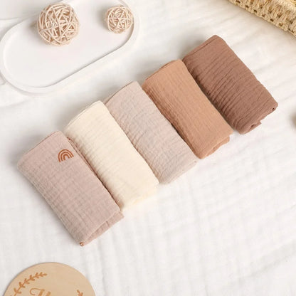 6-Layer Cotton Baby Washcloths – Soft Muslin Burp Cloths & Face Towels (3 or 5 Pack)