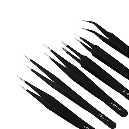 Anti-Static ESD Stainless Steel Curved Tweezers (6 different types available)