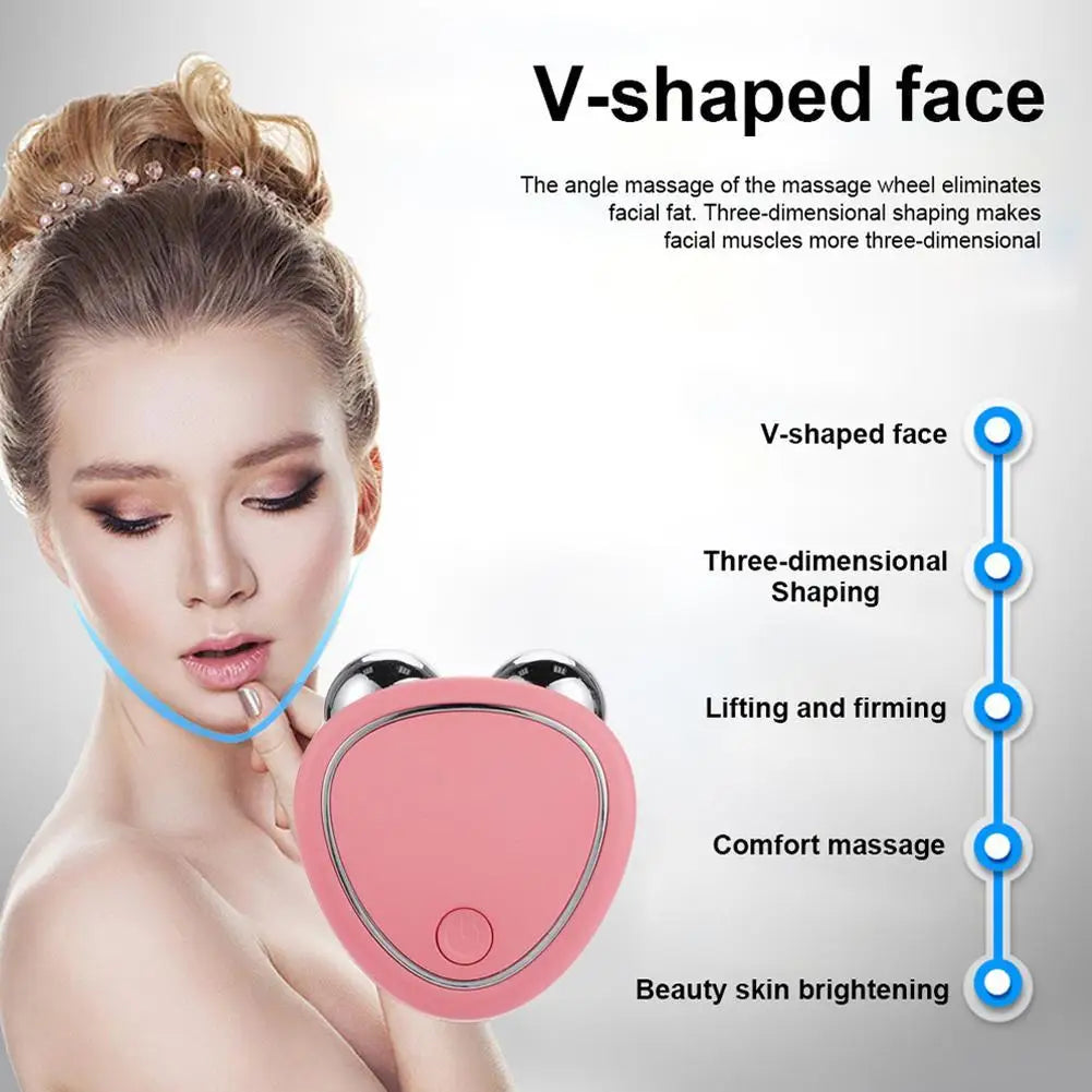 EMS Facial Massager Roller – Rechargeable Microcurrent Beauty Device for Face & Neck