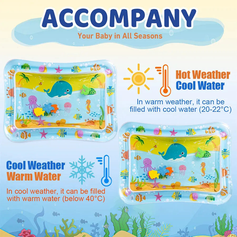 Baby Water Play Mat – Inflatable Tummy Time Activity Mat