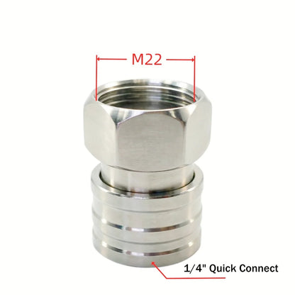 High Pressure Washer Quick Connect Plug & Coupler – Stainless Steel M14, M22 &amp; G1/4 Adapters