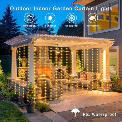 Solar LED Curtain Fairy Lights – Waterproof Outdoor String Lights for Garden & Home Décor