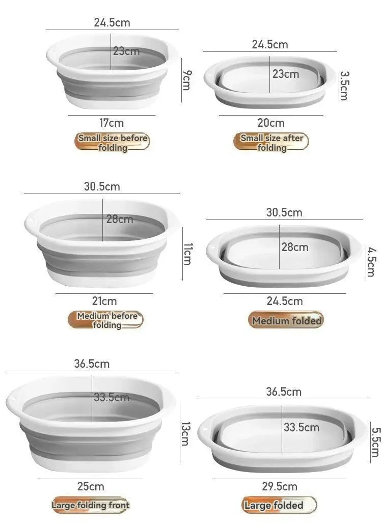Collapsible Foot Soak Basin – Foldable Pedicure & Multi-Purpose Wash Tub