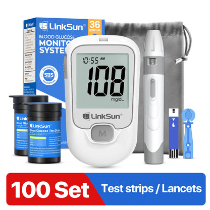 LinkSun G-425-1 Blood Glucose Meter Kit – Digital Glucometer with Test Strips & Lancets