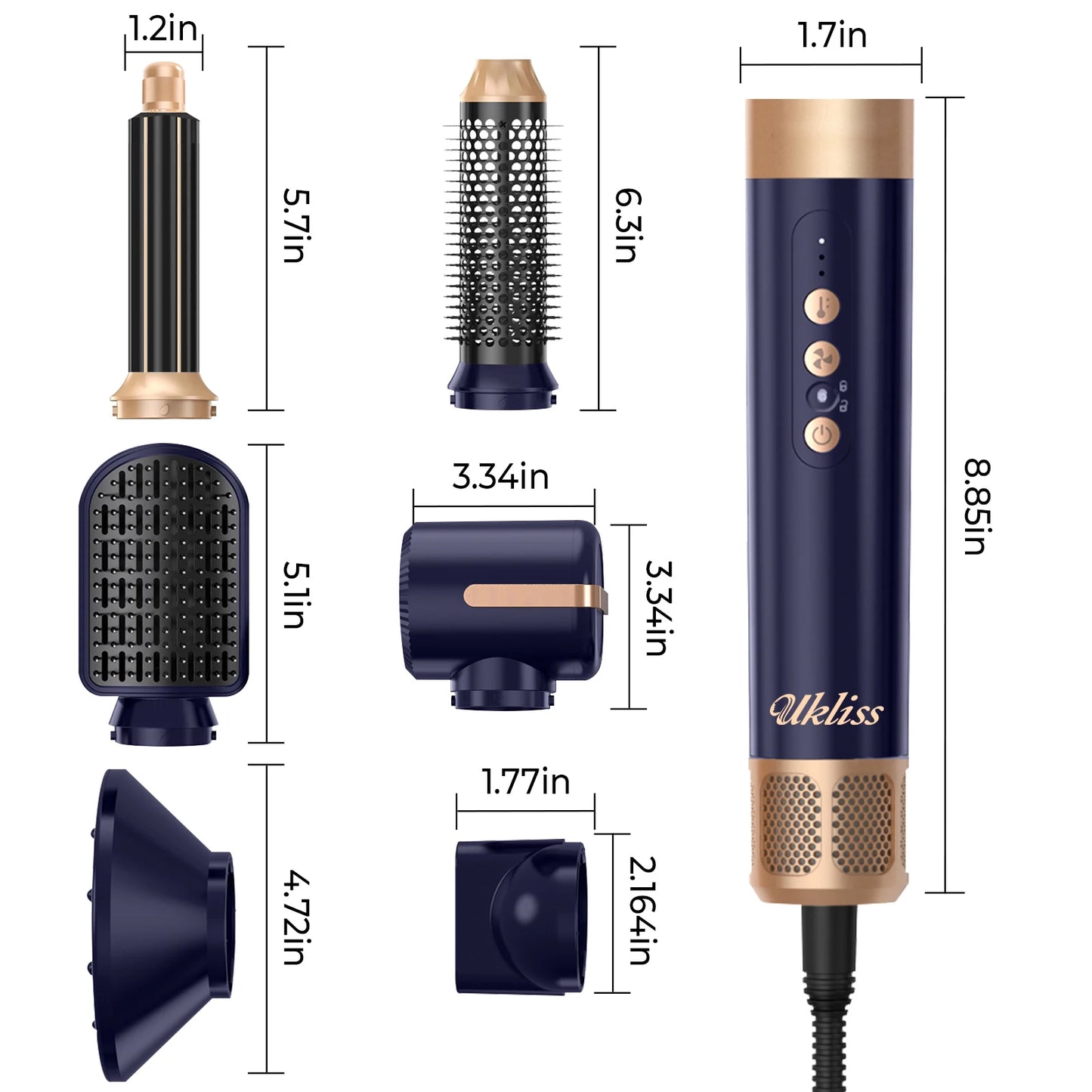 7-in-1 Hot Air Styler & Hair Dryer Brush Set – Multi-Styling Hair Tool