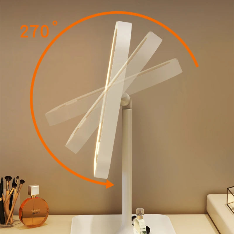 LED Makeup Vanity Mirror – 3 Colour Touch-Control Desktop Dressing Mirror