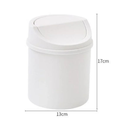 Mini Desktop Rubbish Bin with Flip Lid – Small Plastic Waste Bin for Desk, Bedroom & Bathroom
