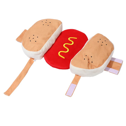 Funny Hot Dog Pet Costume – Dog & Puppy Halloween Dress-Up Outfit