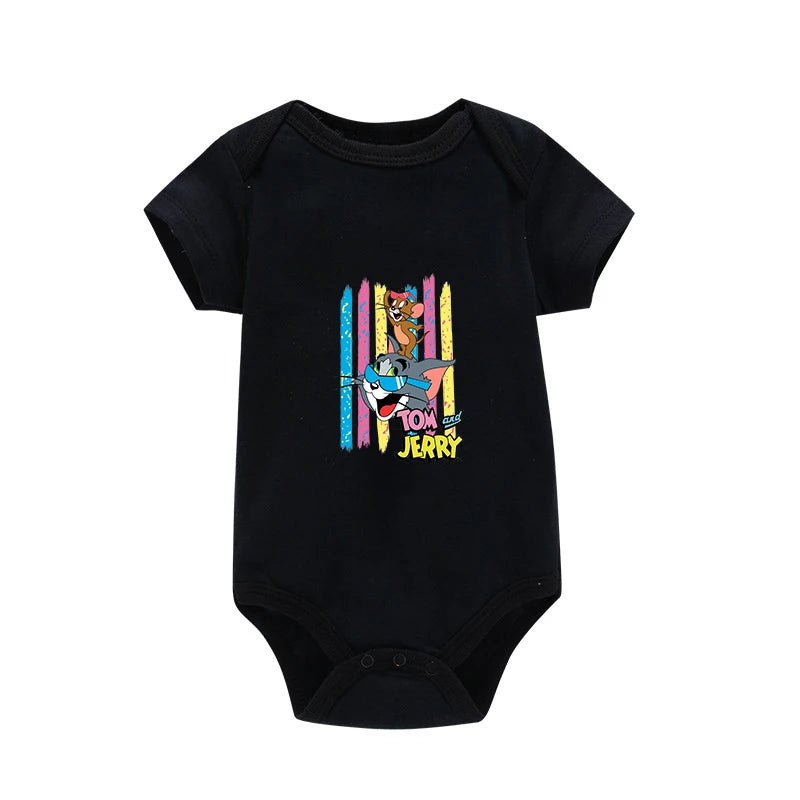 Tom & Jerry Baby Bodysuit – Cotton Short Sleeve Romper 0–24 Months