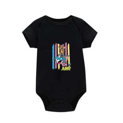 Tom & Jerry Baby Bodysuit – Cotton Short Sleeve Romper 0–24 Months
