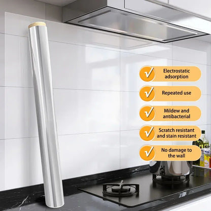 Transparent Kitchen Splashback Protector Film – Waterproof & Oil-Proof Wall Sticker