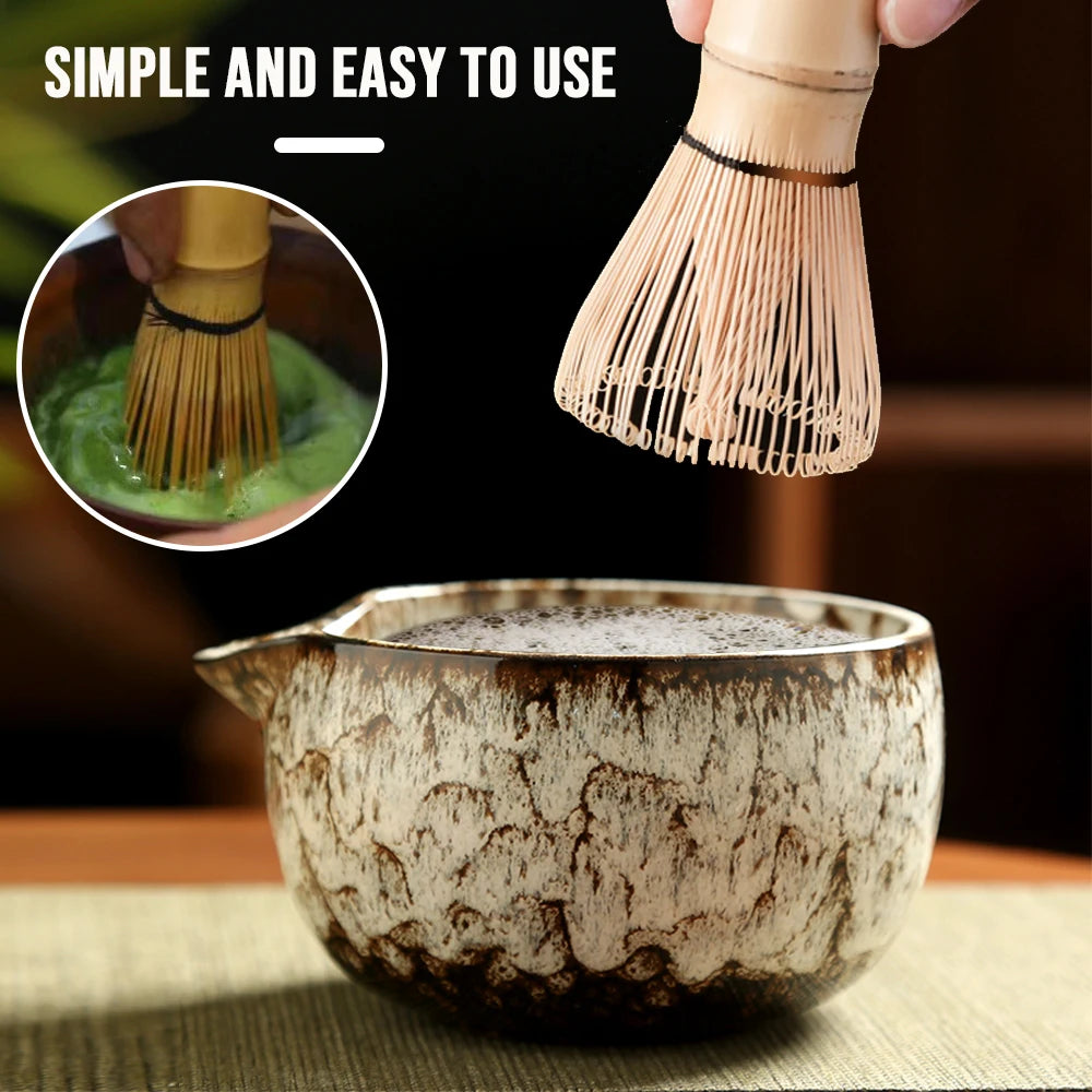 6-Piece Japanese Matcha Tea Set – Ceramic Bowl, Bamboo Whisk & Traditional Tea Ceremony Kit