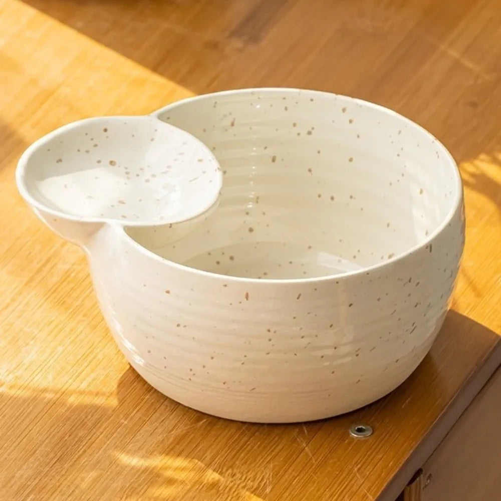 Japanese-Style Ceramic Compartment Bowl – Snack, Fruit & Dip Serving Dish