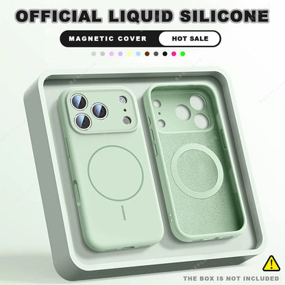 MagSafe Silicone Case with Wrist Strap – Magnetic Lanyard Cover for iPhone