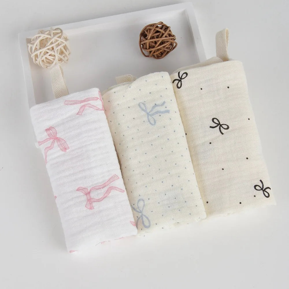 6-Layer Cotton Baby Washcloths – Soft Muslin Burp Cloths & Face Towels (3 or 5 Pack)