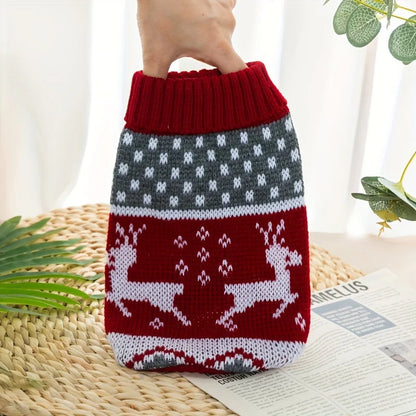 Christmas Knitted Pet Sweater for Dogs & Cats – Festive Winter Jumper for Small Pets