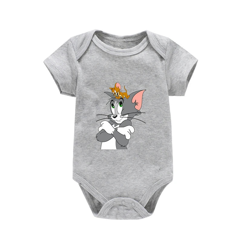 Tom & Jerry Baby Bodysuit – Cotton Short Sleeve Romper 0–24 Months