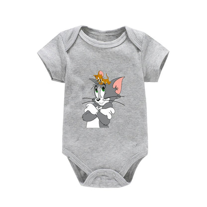 Tom & Jerry Baby Bodysuit – Cotton Short Sleeve Romper 0–24 Months