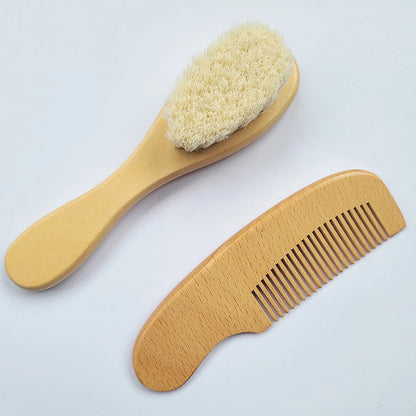 2-Piece Baby Hair Brush & Comb Set – Soft Newborn Grooming Kit