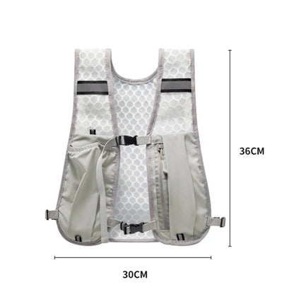 Lightweight Running Vest Backpack – Reflective Sports Chest Pack with Phone & Bottle Storage