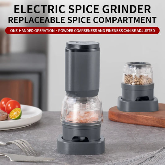 USB Rechargeable Electric Salt & Pepper Grinder – Adjustable Ceramic Spice Mill