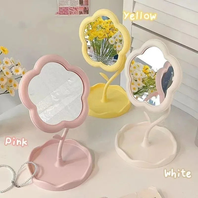 Flower Vanity Mirror – Decorative Desktop Makeup Mirror for Bedroom & Dressing Table