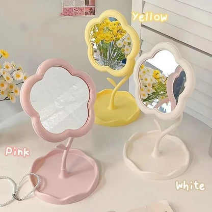 Flower Vanity Mirror – Decorative Desktop Makeup Mirror for Bedroom & Dressing Table