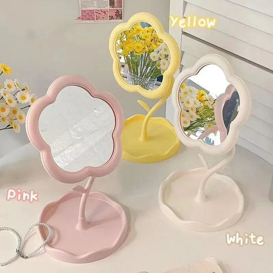 Flower Vanity Mirror – Decorative Desktop Makeup Mirror for Bedroom & Dressing Table