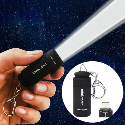 USB Rechargeable Mini Keychain Flashlight – Pocket LED Torch