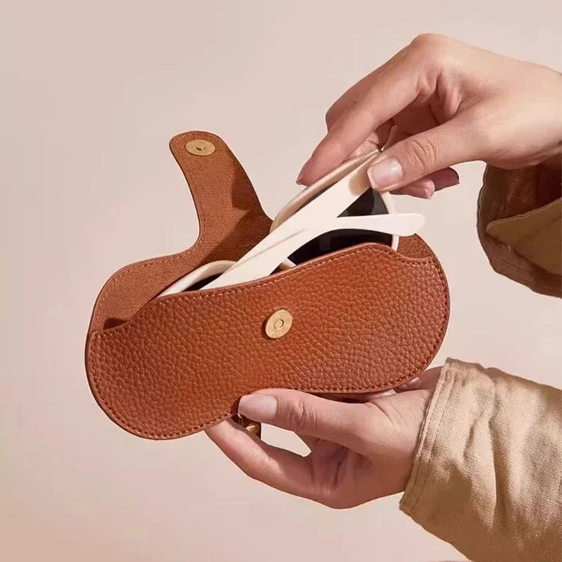 Soft PU Leather Glasses Pouch – Slim Sunglasses Case & Travel Eyewear Holder