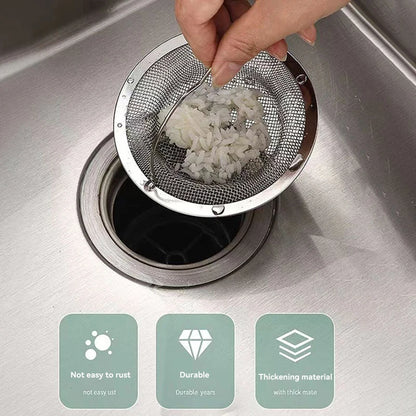 Stainless Steel Drain Hair Catcher – Removable Shower, Bath & Sink Strainer with Handle