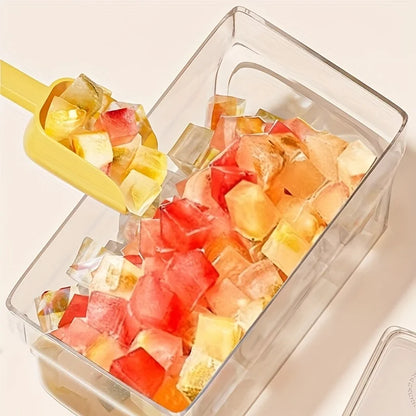 68-Cube Ice Cube Tray with Lid & Storage Bin – Easy Release Ice Maker