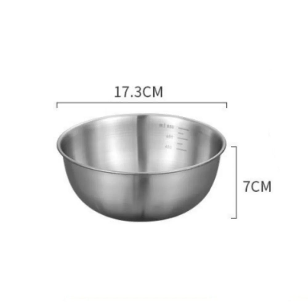 Stainless Steel Mixing Bowls with Measurement Markings – 1 or 3-Piece Kitchen Baking Bowl Set